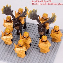 중세 군인 미니 피규어 장난감 호환 레고 엘프 기사 가드 아처 말 성기사 군인 장난감 군사 군대 블록, 스타일 11