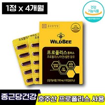 식약처인증 종근당건강 와일드비 프로폴리스 플러스 정근당 종건당 포로폴리스 프로포리스 환절기 아연 셀렌 항산화 건강 도움 관리 개선 에좋은 캡슐 영양제 엘라스틴, 2박스 (18220원 할인), 60캡슐