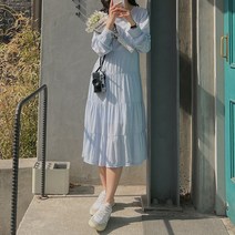 여성 데일리 베이직 스탠다드핏 쫀쫀 여리여리 살랑살랑 꾸안꾸 셔링 롱 캉캉원피스