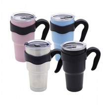 dma스텐 보온보냉 손잡이 빨대 텀블러 900ml(4color)핑크 블루 실버 블랙, 1개, 핑크
