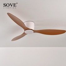 천정 선풍기 씰링 팬낮은 바닥 선풍기 조명 없음 선풍기 원격 제어 홈 선풍기 조명, 흰색과 깊은 나무, 42 인치