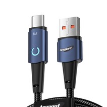 애니포트 문라이트 USB A to C 고속충전 케이블 AP-UTCM66W, 블루, 1개, 2m