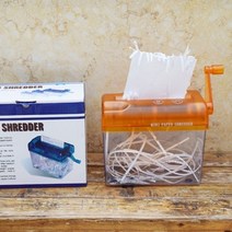 종이 파쇄기 a6 사무실 문서에 대한 휴대용 핸드 슈레더 청구서 티켓 홈 폐기물 송장, 주황색