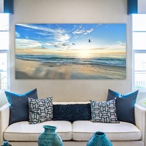 아란아트 풍경화 12종 캔버스액자 풍수인테리어, 01.금빛 햇살 바다