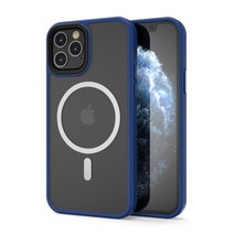 ISEE아이시 Apple 맥세이프 호환 아이폰12 휴대폰 케이스 측면TPU+뒷면PC 4종컬러 강력자석, 아이폰12Pro Max, 네이비
