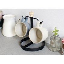 신혼집 원룸주방 철제 커플 커피잔걸이 주방정리 컵건조대 신혼부부 식기정리대 컵행거 머그컵 탕비실, 화이트