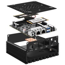 P미니 PC 6W 저전력 인텔 N3050N360 쿼드 코어 스레드 X86 소프트 라우터 2*000M Lan 포트 HD-MI 출력 금속, 02 Barebone No DDR SSD_03 EU, 01 N3050