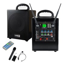 카날스 EG-153 강의 행사용 충전식 이동형 앰프스피커 무선마이크2개, 핸드타입+핀타입