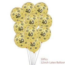 블랙 골드 30 40 50 60 년 생일 라텍스 풍선 성인 남성 여성 생일 축하 파티 장식 결혼식 30 주년 기념 용품, Gold 40