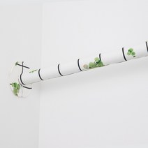 에어컨 난방기 파이프 커버 실외기 가리개 매립 호스 덮개 가스 배관 스티커 패브릭, 화이트 체크 나뭇잎 + 길이80cmx둘레14cm