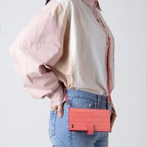 본아띠 아띠랑스 크로커다일 패턴 가죽 장지갑형 핸드폰 케이스