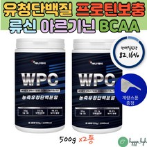 WPC 농축 유청단백질 분말 웨이 프로틴 보충제 단백질함량 82.16% 필수아미노산 BCAA 류신 프롤린 단백질 500gx2통 헬스 부스터 운동 전 후 BOOSTER 남성 여성