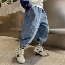 베베초롱 남아 청바지 봄옷 2022 양기보이 바지 중 대동 와이드 멋바지 무역