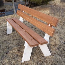 [이베스타] 보급형 벤치의자/등받이/원목/간이/야외, 오크+오크1500mm