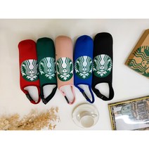 스타벅스 텀블러 파우치 550ml 네오프렌 보온보냉 물통 가방, 그린