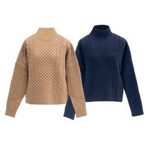 신세계TV쇼핑 막스마라 ROBERTA 로베르타 케이블 울 니트 (카멜 네이비)