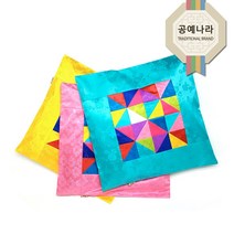 예원콜렉션 공단 조각보 방석 커버, 공단 조각보 방석 커버 빨강