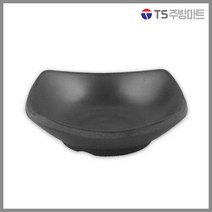 [돌산멜라민] 퓨전토기 사각찬기 - 반찬그릇 멜라민찬기 (업소용그릇 멜라민그릇 예쁜그릇 식당접시 멜라민볼 멜라민찬기), 1개, 블랙 5.5인치