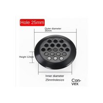 10pcs 라운드 캐비닛 공기 덕트 환기 Dia.19mm-53mm 철강 루버 메쉬 구멍 플러그 장식 커버 옷장 그릴 시스템, 25mm black1
