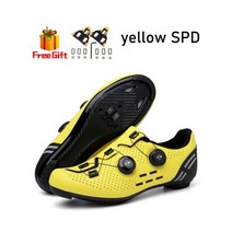 2023 사이클링 신발 mtb 자전거 스니커즈 클리트 미끄럼 방지 남성용 산악 자전거 신발 자전거 신발 스피드 카본, 46, yellow spd