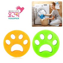 [국내배송] 바이리빙 먼지 털 제거 흡착 실리콘 4개 세탁기 러그 카펫 소파 먼지제거 싹 다 붙어 세탁볼 해외배송불가, 오렌지색상 2개 + 그린색상 2개