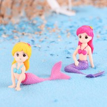 인어 2종 2컬러 DIY 화분 인테리어 만들기 재료 소품 미니어처, 1.앉은 인어 핑크