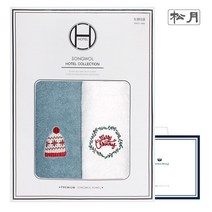 송월 크리스마스 윈터데이 항균 150g 2매 선물세트+쇼핑백, 골고루(랜덤)