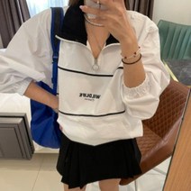 [오늘출발] 골프 테니스 와일드리프트 스포츠 바람막이 바스락 세련된 삥줄 화이트 블랙 배색 아노락