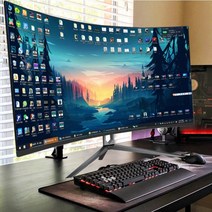 커브드 게이밍 모니터 32인치 27인치 24인치 144HZ 4K, 공식 표준, 블랙 32인치 커브드 75HZ