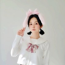 긴 강아지 리본 개 귀 머리띠 헤어밴드 놀이동산 놀이공원 동물 팬싸템 파티 월드 서울, 블루