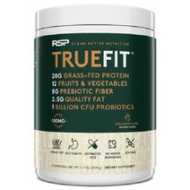 TrueFit Meal Replacement 쉐이크 단백질 파우더 Grass Fed Whey + 유기농 과일 및 채소 케토 섬유질 프로바이오틱스 비 GMO 글루텐 프리, 콜드브루, 1.3파운드(1팩)