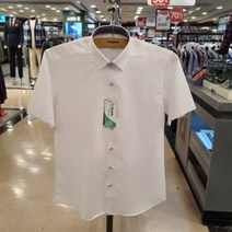 NC불광점 레노마 셔츠 # 초 ** 구김없는 텐셀 목안 배색 포인트 단추 슬림핏 반팔 셔츠 RMUSLP-952-WH-555