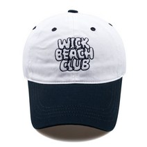 윅 비치 클럽 워싱 볼캡 모자 화이트 네이비