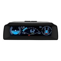 HUD 헤드 업 디스플레이 자동차 차량 속도계 탄소 섬유 hd 화면 속도 수온 elevatio with obd2 obdii 플러그 게이지 정장, 없음