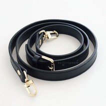 퀼팅맘 (국내생산) 명품스타일 가죽가방끈 크로스스트랩 (스킨골드) 태닝가죽, [크로스/골드] 블랙 8mm
