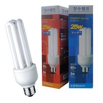 장수램프25W 절전 삼파장전구 26mm소켓용다마, 1, 주광색 형광등색, 본상품선택