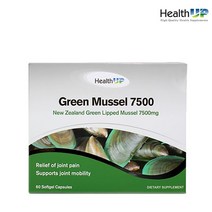 [뉴질랜드 헬스업] 초록입홍합 오일 7500mg 60정 소프트젤 초록홍합 관절영양, 2개, 박스