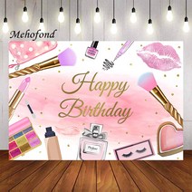 Mehofond 사진 배경 핑크 뷰티 메이크업 스파 파티 여자 생일 장식 부스 스튜디오 배너127811, Thin Vinyl 200x150cm