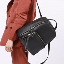 홍대언니 레더 지퍼 포켓 백팩 가방 BIS493