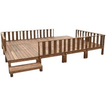 원목 야외평상 옥상인테리어 마루 원두막 마당 꾸미기, 길이 100x너비 100x높이 54 cm
