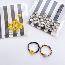 7mm스마일 비즈 가로구멍 30개 12개 팔찌 반지 만들기 비즈공예재료 매듭공예 악세사리부자재, 7mm옐로스마일12개