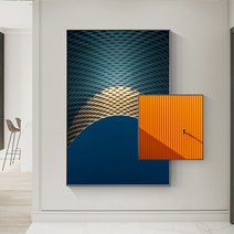 인테리어 모던 현관 그림 수직 복도 빛 추상 회화 거실 더블 레이어 중첩 액자, P