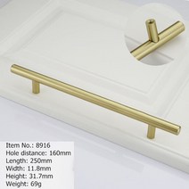 금 가구 손잡이 알루미늄 부엌 서랍 캐비닛 당김용 검은색 찬장 및, [06] Gold 128mm