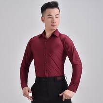 반팔 심플 댄스복 모던 댄스 카라 셔츠 남성 상의 라틴 고급