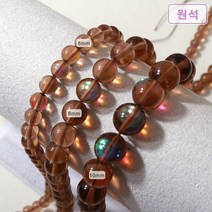 [5202-07]원석(라운드) 6/8/10mm (월광석/유광) 브라운 [0.5줄], 10mm