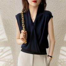 [리즈무드] 실키 랩 밴딩 블라우스