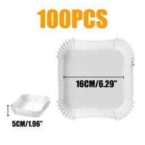 기름종이 유산지제작 종이호일 미용용품50/100Pcs 방수 에어 프라이어 일회용 종이 바베큐 플레이트 라운드, [13] 50pcs Square16cm