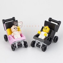 레고 블럭 블록 호환 diy 피규어 유모차 빌딩 도시 장면 귀여운 유모차 장식, moc0010-0011