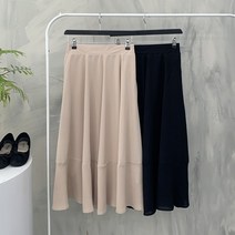 행복여[신상무배]래리 절개 밑단 플레어 뒷 밴딩 스커트