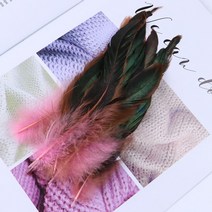 공예용깃털 펜 먼지털이 다채로운 색상의 천연 꿩 깃털 염색 15-20cm/6-8 인치 의상 파티 장식 공예 50, 09 분홍색_01 15-20 cm